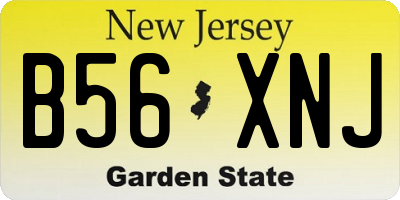 NJ license plate B56XNJ