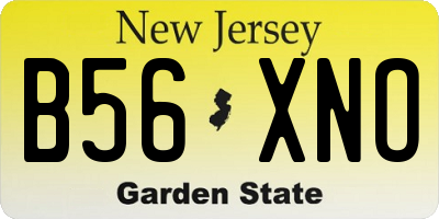 NJ license plate B56XNO