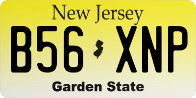 NJ license plate B56XNP