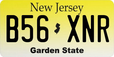 NJ license plate B56XNR