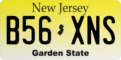 NJ license plate B56XNS