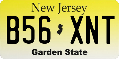 NJ license plate B56XNT