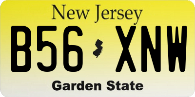 NJ license plate B56XNW