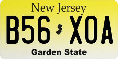 NJ license plate B56XOA