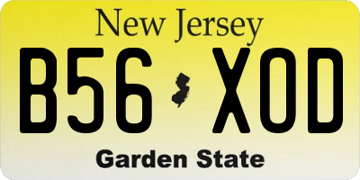 NJ license plate B56XOD