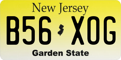 NJ license plate B56XOG