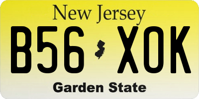NJ license plate B56XOK