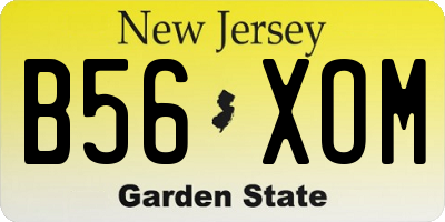 NJ license plate B56XOM