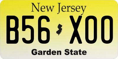 NJ license plate B56XOO