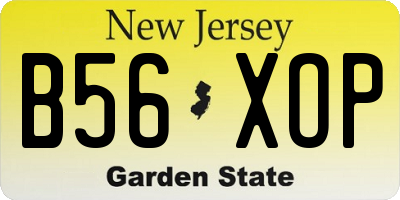 NJ license plate B56XOP