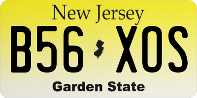 NJ license plate B56XOS