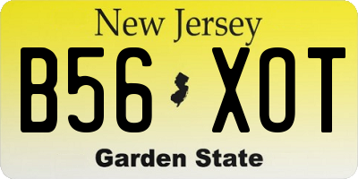 NJ license plate B56XOT