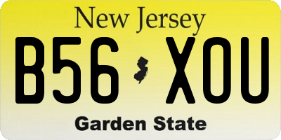 NJ license plate B56XOU