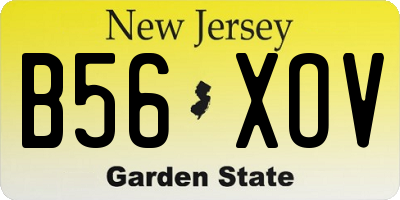 NJ license plate B56XOV