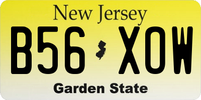 NJ license plate B56XOW