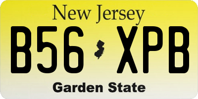 NJ license plate B56XPB