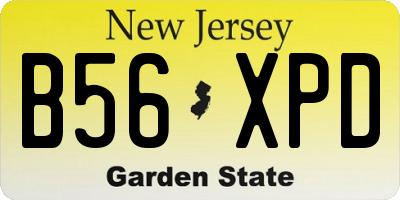 NJ license plate B56XPD