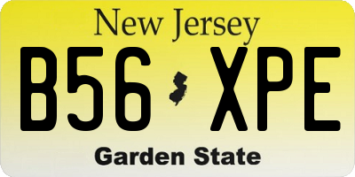 NJ license plate B56XPE