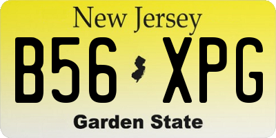 NJ license plate B56XPG