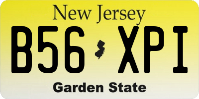 NJ license plate B56XPI