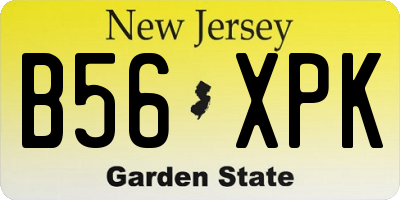 NJ license plate B56XPK