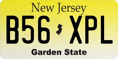 NJ license plate B56XPL