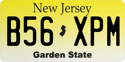 NJ license plate B56XPM