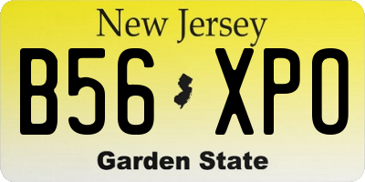 NJ license plate B56XPO