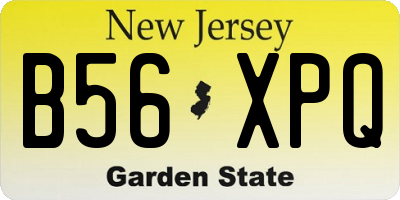 NJ license plate B56XPQ