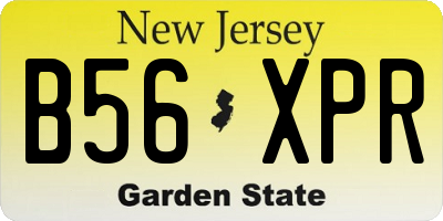 NJ license plate B56XPR