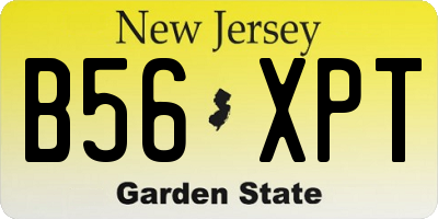 NJ license plate B56XPT