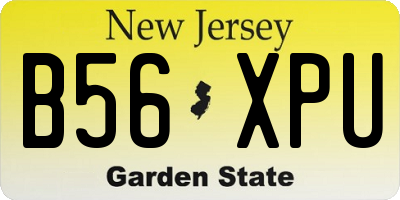 NJ license plate B56XPU