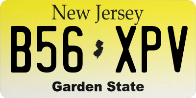 NJ license plate B56XPV