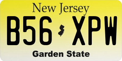 NJ license plate B56XPW