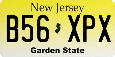 NJ license plate B56XPX