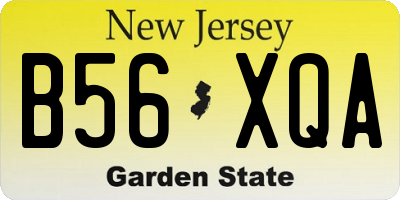 NJ license plate B56XQA