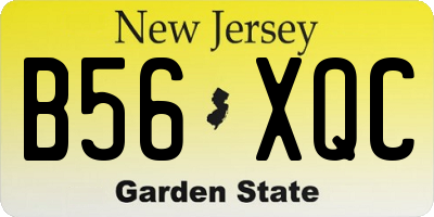 NJ license plate B56XQC