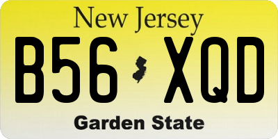 NJ license plate B56XQD