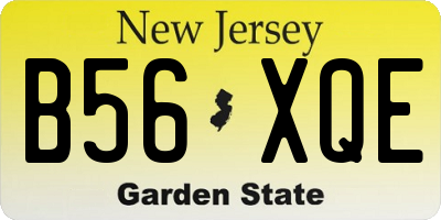NJ license plate B56XQE
