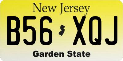 NJ license plate B56XQJ
