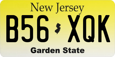 NJ license plate B56XQK