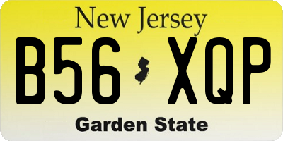 NJ license plate B56XQP