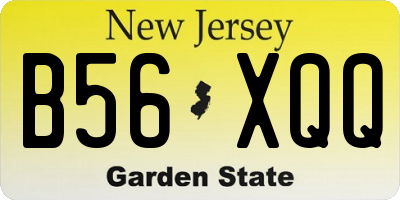 NJ license plate B56XQQ