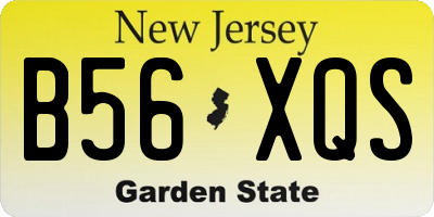 NJ license plate B56XQS