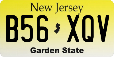 NJ license plate B56XQV