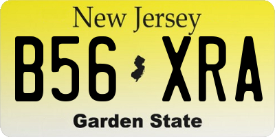 NJ license plate B56XRA