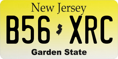 NJ license plate B56XRC