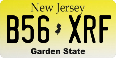 NJ license plate B56XRF