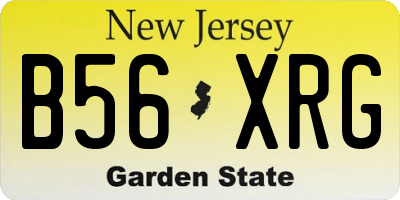 NJ license plate B56XRG