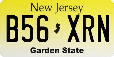 NJ license plate B56XRN